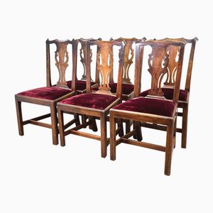 Georgian Walnut Dining Chairs, 1750, Set of 6