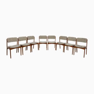 Mid-Century Model 49 Dining Chairs in Teak by Erik Buch for Odense Machine Gunning, 1960s, Set of 8