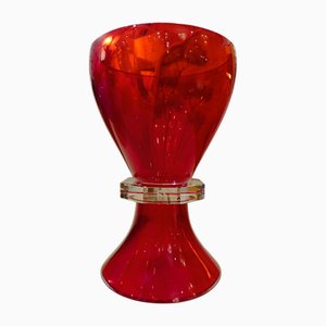 Rote Sanduhr Vase von Fendi, 1970er