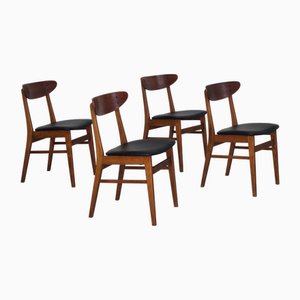 Sedie da pranzo in teak piegato di Farstrup Møbler, Danimarca, anni '60, set di 4
