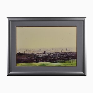 Robert Littleford, Oldham from the Surrounding Hills, 1984, Watercolour