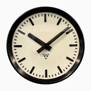 Industrial Bakelite Factory Wall Clock from Pragotron, 1960s