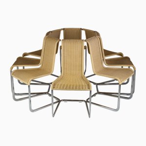 B20 Cane and Chrome Cantilever Dining Chairs by Axel Bruchhäuser for Tecta, 1990s, Set of 8