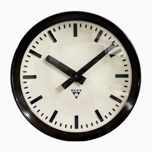 Industrial Bakelite Factory Wall Clock from Pragotron, 1960s
