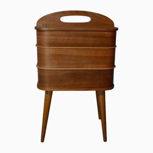 Scatola da cucito vintage in teak, Germania, anni '60
