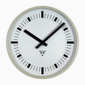Industrial Grey Bakelite Wall Clock from Pragotron, 1970s