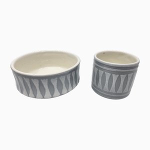 Bowl and Mug in French Ceramic by Roger Capron, French Riviera, 1960s, Set of 2