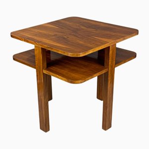 Mesa de centro Art Déco vintage de nogal, años 30