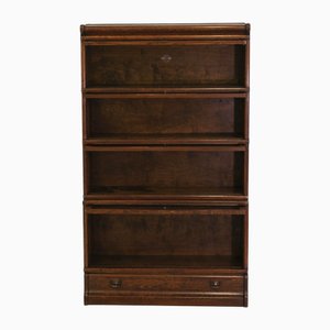 Libreria edoardiana a cinque sezioni in quercia di Globe Wernicke, inizio XX secolo