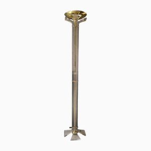 Neoclassical Acrylic and Brass Floor Lamp, 1980s