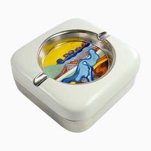Large Italian Glazed Ceramic Ashtray, 1970s.