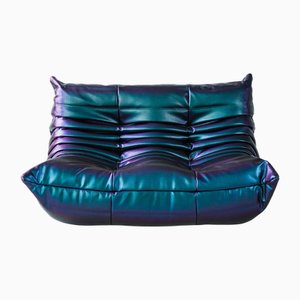 Togo 2-Seater Sofa in Ultraviolet Leather by Michel Ducaroy for Ligne Roset