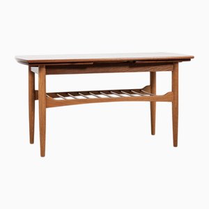 Tavolino da caffè Mid-Century allungabile in quercia e teak, Danimarca, anni '60