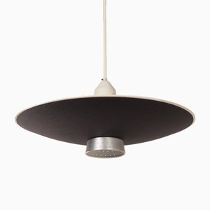 Black Metal Pendant Lamp with Diffuser by Louis Kalff for Philips, 1950s