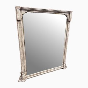 Large Antique English Painted Overmantle Mirror