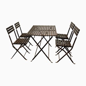 Vintage French Dining Table and Chairs, 1970, Set of 5