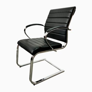 Leatherette & Steel Armchair
