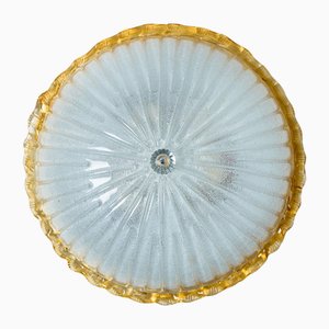 Plafonnier avec Verre de Murano Ocre et Clair attribué à Barovier & Toso, Italie, 1970