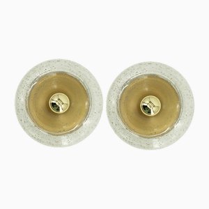 Lampada ad incasso in ottone e vetro attribuita a Doria Leuchten, Germania, anni '70