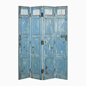 Wood Screen with Blue Patina