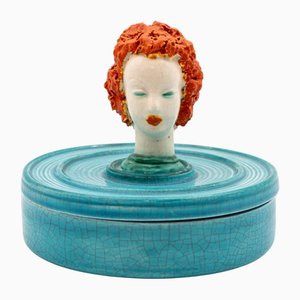 Boîte en Céramique par Goldscheider Vienna, Autriche, 1930s