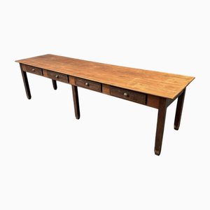Large Pine Monastery Table with Drawers