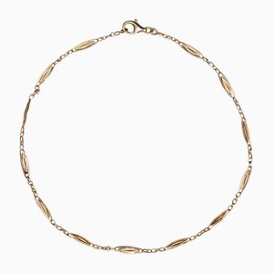 20th Century French 18 Karat Yellow Gold Navette Link Chain Necklace