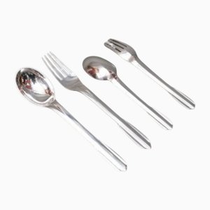 Art Deco Silver Cutlery from Fjerdingstad, 1930s, Set of 78
