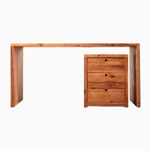 Pine Desk & Chest of Drawers by Ate Van Apeldoorn for Houtwerk Hattem Netherlands, 1960s, Set of 2