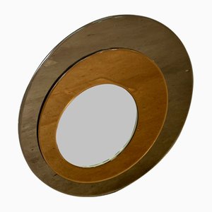 Round Wall Mirror with Brown Tones from Metalvetro Galvorame