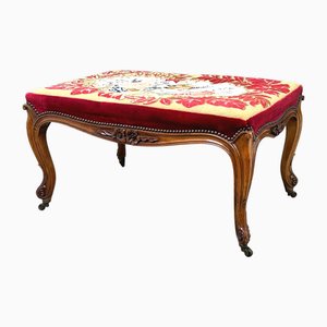19th Century Victorian Walnut Salon Stool, 1860s