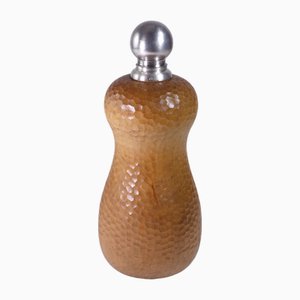 Italian Art Deco Metal and Wood Bottle Carafe from Macabo, 1940s