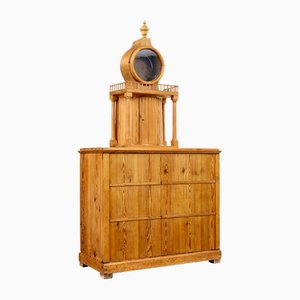 Swedish Pine Kitchen Clock Cupboard, 1880s