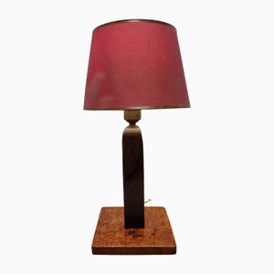 Lámpara de mesa francesa Art Déco de nogal, años 20