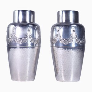 Art Nouveau Silver Metal Vases by Albert Mayer for WMF, 1920s, Set of 2