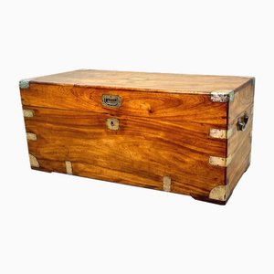 Small 19th Century Camphor Wood Campaign Trunk, 1860s