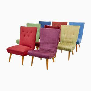 Scandinavian Modern Harlequin Lounge Chairs, 1960s, Set of 8