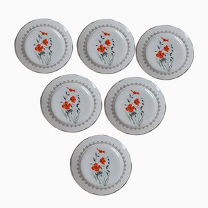 Böhmische Teller von Sarreguemines Francette, 1930er, 6er Set
