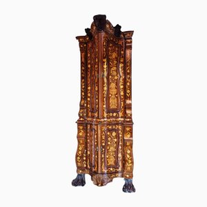 Dutch Corner Cabinet in Floral Marquetry, 18th Century