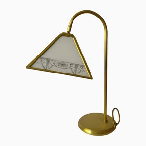 Lampe de Bureau Poliarte en Laiton et Verre