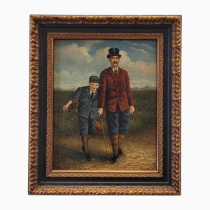Artiste Anglais, Père et Fils, 20ème Siècle, Huile sur Toile