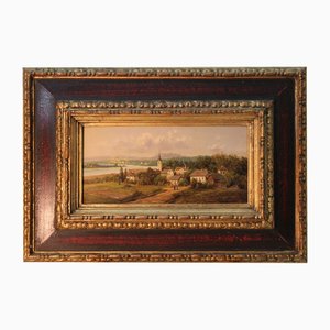 C. Ticcino, Marienkirchen, XIX secolo, Olio su tavola, con cornice