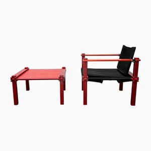 Mid-Century German Farmer Series Chairs and Table by Gerd Lange for Bofinger, 1960s, Set of 5