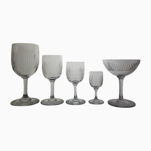 30-Piece Baccarat Crystal Glass Service Nancy Model, 1920s, Set of 30