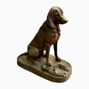 Seated Hunting Dog, 1960s, Cast Iron Statue