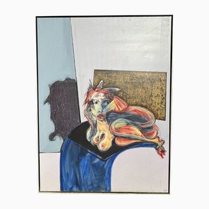 Henri Ren, Expressionist Portrait, 1982, Oil on Canvas, 205cm x 154cm