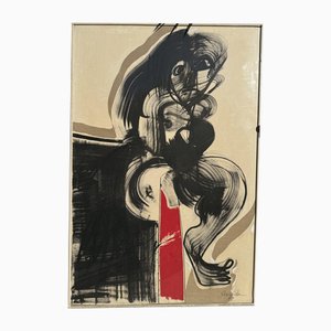 Henri Ren, Expressionist Portrait, 1987, Oil on Canvas, 196cm x 131cm