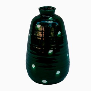 Vase en Verre Épais de Couleur Malachite