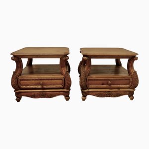 Niedrige Beistelltische aus Kiefernholz, 1960er, 2er Set