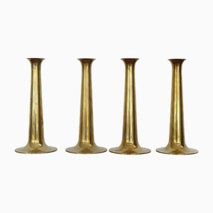 Bougeoirs en Laiton par Hans Bolling pour Torben Ørskov, Danemark, 1950s, Set de 4